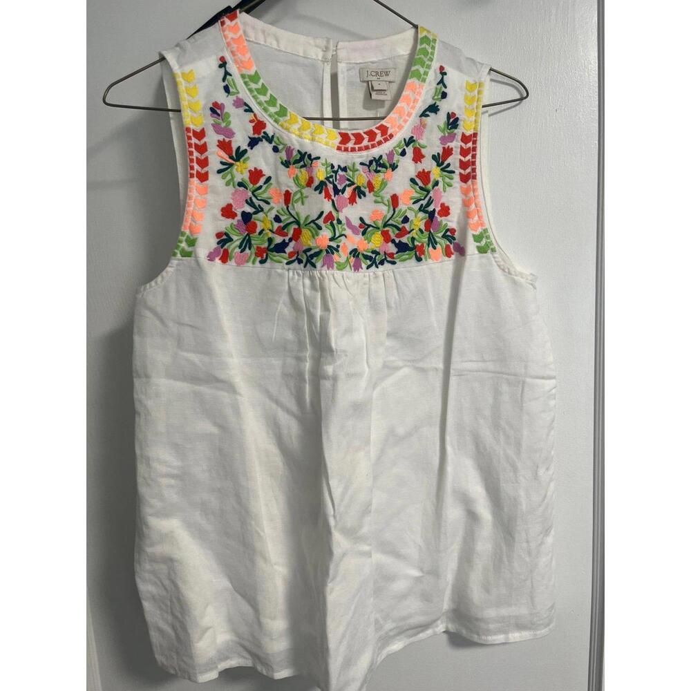 NWT J Crew Embroidered Flower Top